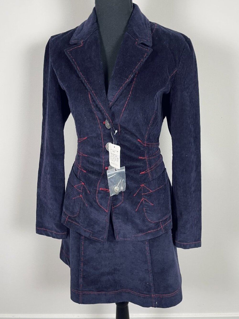 MAX&CO Vintage corduroy skirt suit set, Deep Indigo, NWT / deadstock
